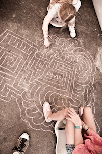 Chalk mazes in Youngershoot at Bumbershoot 2012